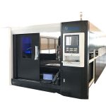 3000w fibro cnc lasero metala tranĉa maŝino gantry duobla veturanta strukturo